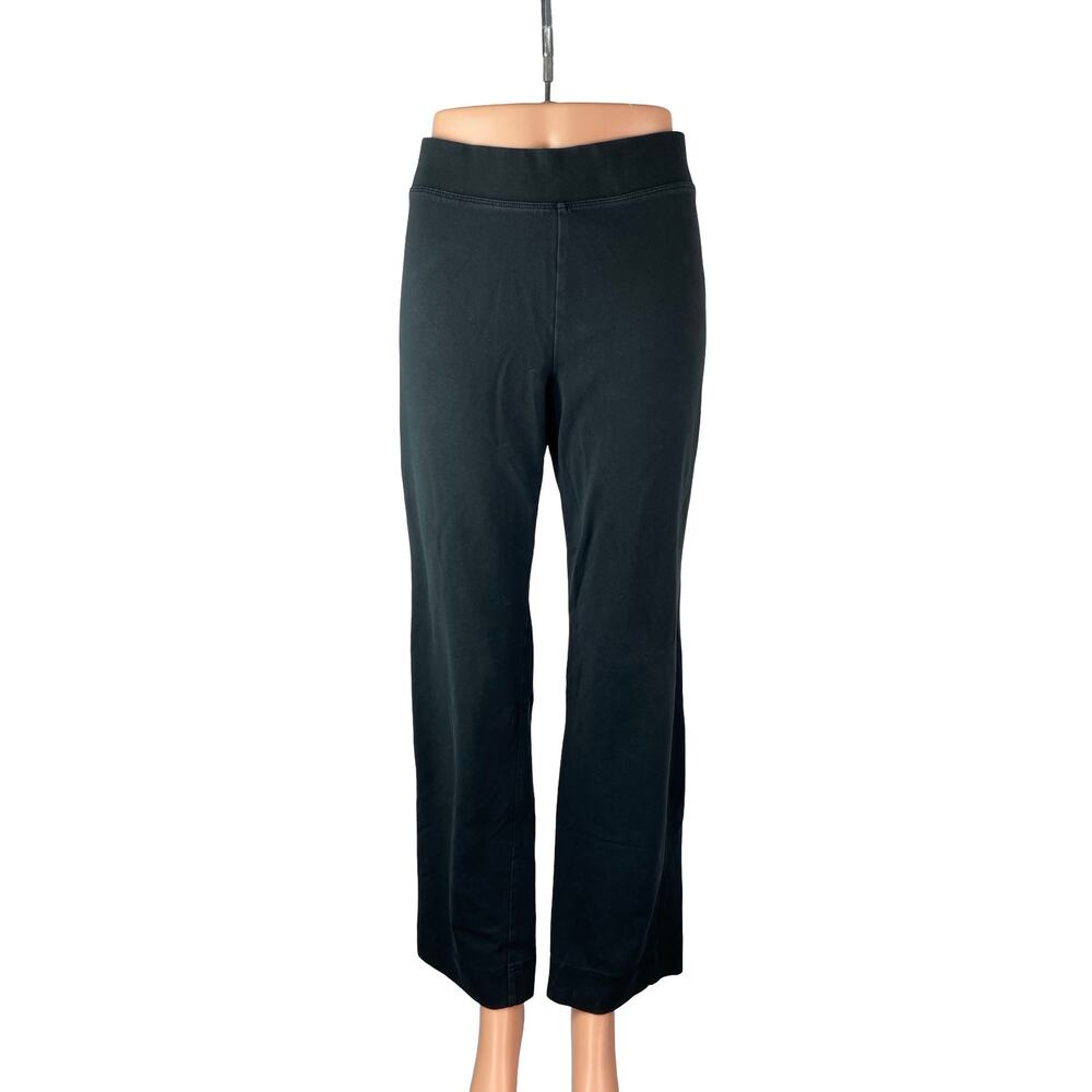 J.Crew Womens Black High Waisted Pull On Wide Leg Straight Yoga Leggings Pants M